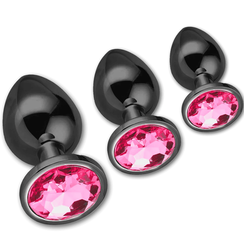 Anal Training Kit with Hot Pink Jewel