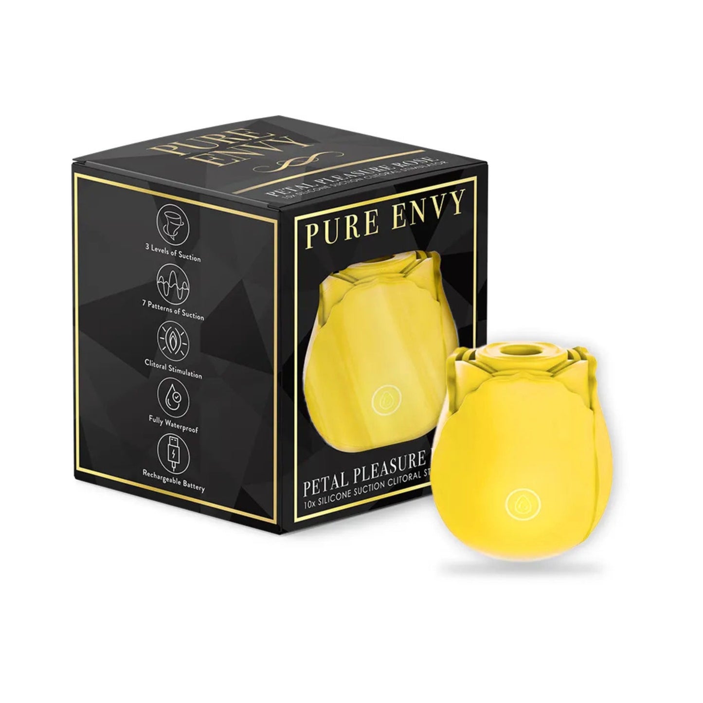 Yellow Rose Clitoral Sucking Toy Vibrator