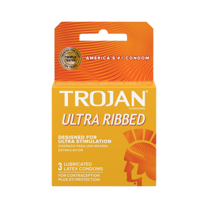 Trojan Ultra Ribbed Condoms 3 pack