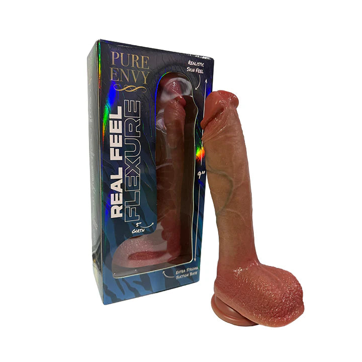 Pure Envy Real Feel 2.0 realistic dual density silicone dildo 9 inch