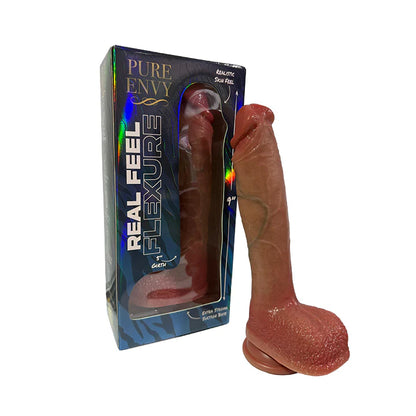 Pure Envy Real Feel 2.0 realistic dual density silicone dildo 9 inch